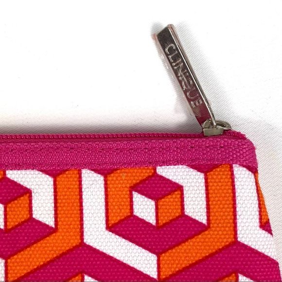 Jonathan Adler Clinique cos bag pink & orange cosmetics bag - Picture 4 of 9